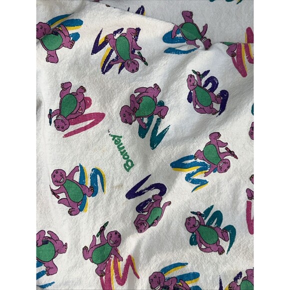 Vintage Barney Blanket Cover Baby Toddler Size 48” x 37” Crayon Purple Dinosaur - Picture 1 of 6